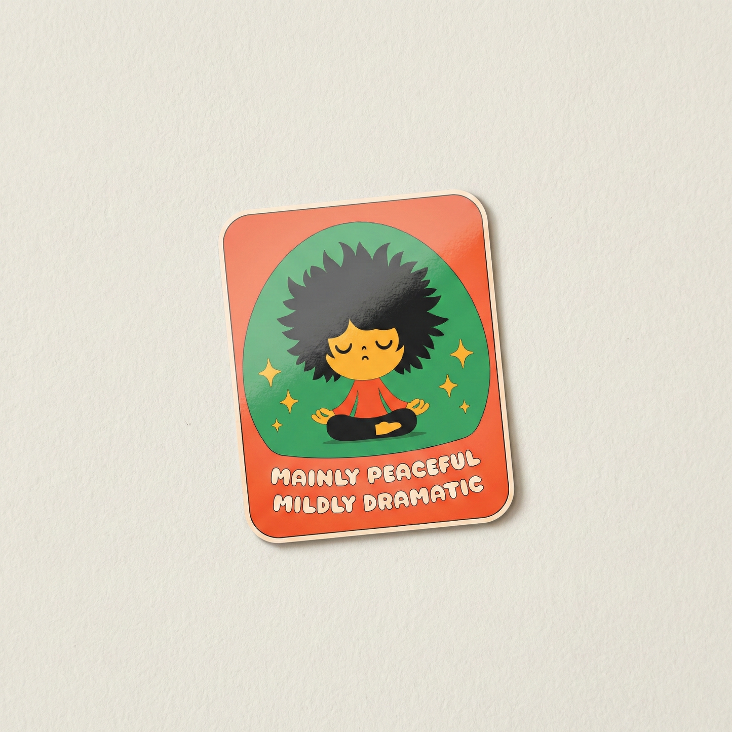 Mainly Peaceful Mildly Dramatic cute meditating character relatable sticker